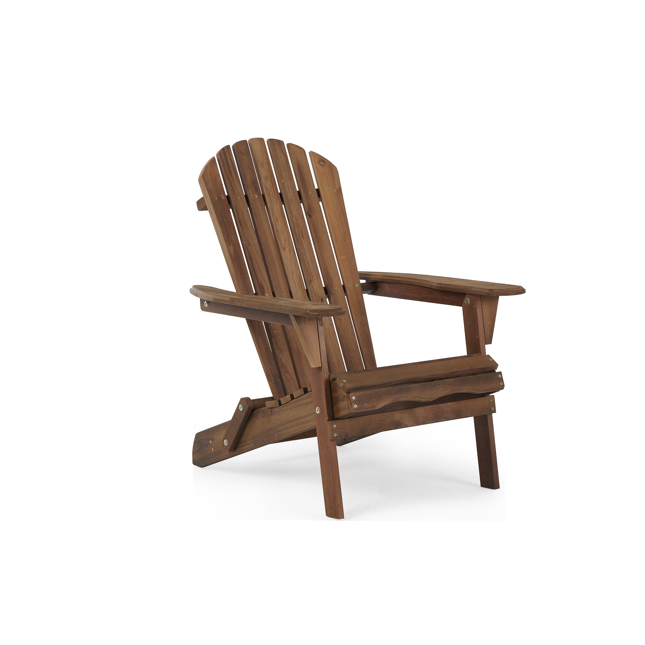 JERFIT 2-Pack Solid Wood Folding Adirondack Chairs, Natural & Light Brown Patio Lounge Chairs for Garden, Deck, Poolside & Outdoor Fire Pit