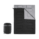 thumbnail image 2 of Saco De Dormir Para Acampar Para 2 Personas Con 2 Almohadas Malubero Negro, 2 of 4