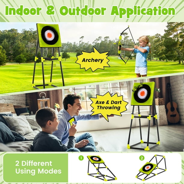 Costway 4 in 1 Throwing Target Set with Bristle Target 4 Throwing