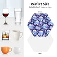 thumbnail image 4 of KLL Drink Coasters Set Hexagon of 4,PU Leather Absorbent Coasters Set Decorative Coffee Cup Coasters Housewarming Gift for Home Decor-crystal Skull flower leaf, 4 of 5