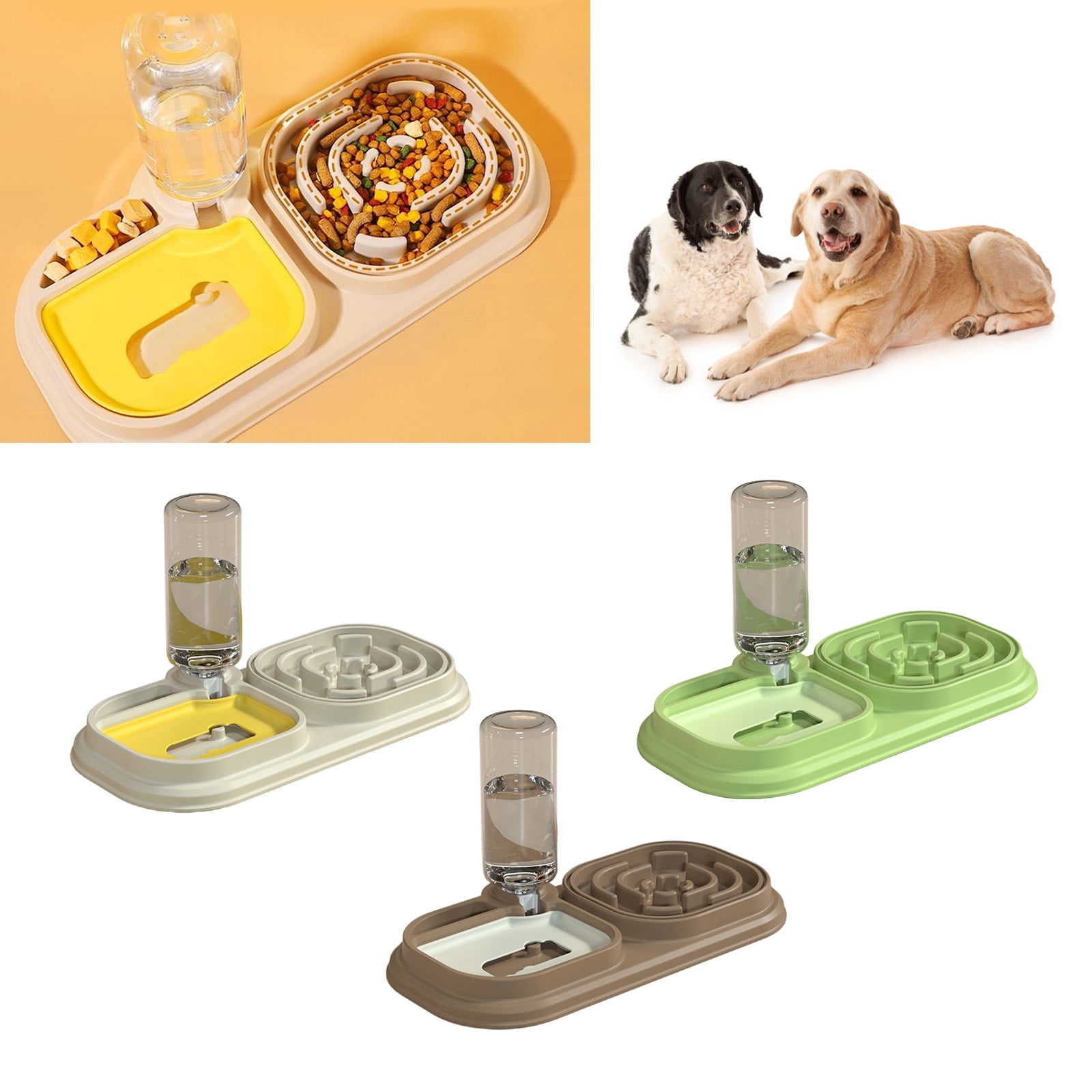 Dog Bowl Treat Feeder with Water Dispenser Slow Feeding Bowl for Cats Digestive Prevent Feeder Watering Supply