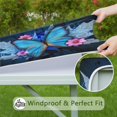 thumbnail image 6 of Blue Butterfly Flower Leaf Pattern Square Fitted Tablecloth with Elastic Edge,Square Table Cover,Washable Elastic Table Cover for Home Kitchen Party Decor 36"x36", 6 of 6