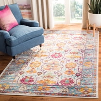 SAFAVIEH Crystal Katriona Oriental Area Rug, Cream/Teal, 5' x 8'