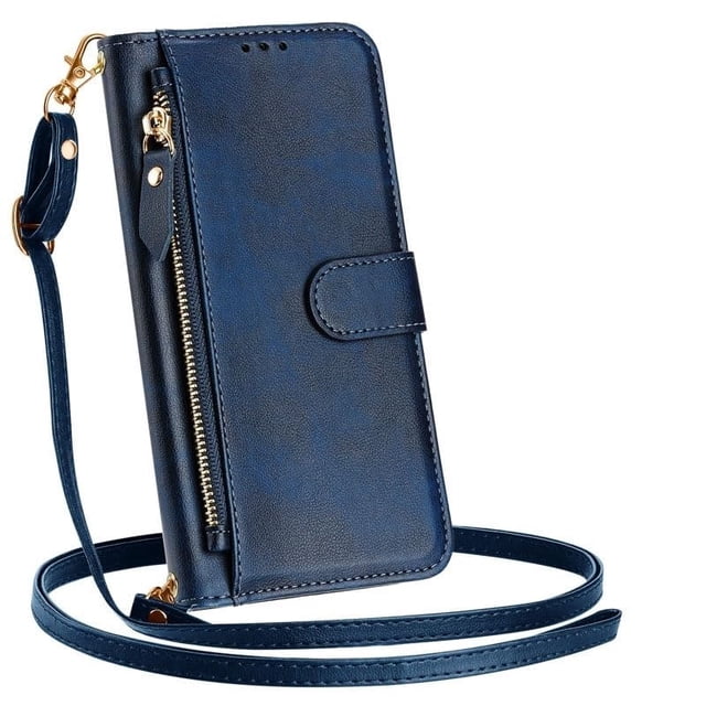 Case For Samsung Galaxy S26 Ultra/S26 Plus/S26, PU Leather Shell With Adjustable Detachable Lanyard Card Slot Kickstand Cover