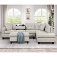 thumbnail image 2 of Aukfa 3 Piece Living Room Sectional Couch with Chaise, Storage Ottoman, Cup Holder, Light Gray, 2 of 10