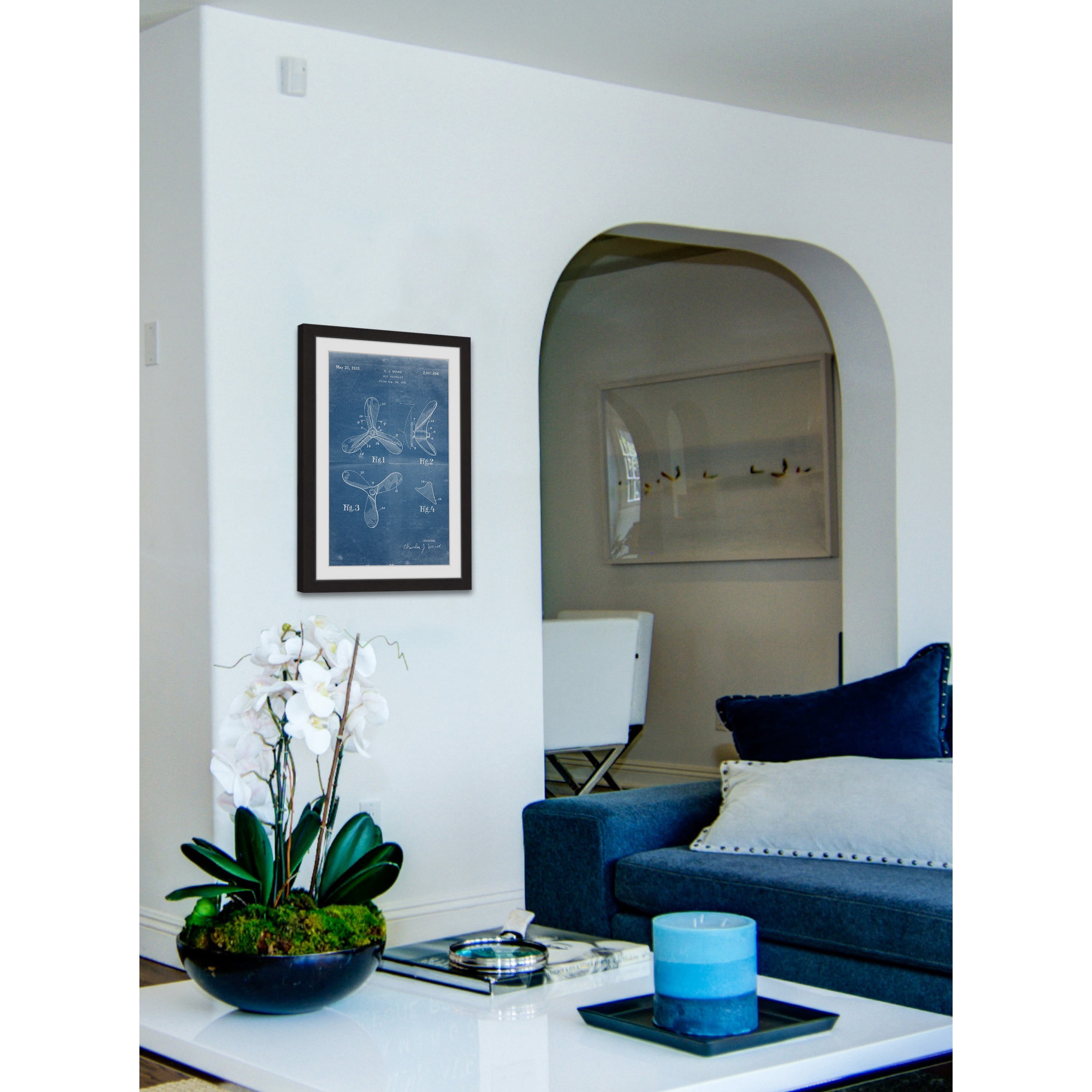 "Ship Propeller 1933 Blueprint" Framed Painting Print