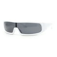 thumbnail image 2 of Futuristic Cyber Narrow Rectangle Shield Plastic Sunglasses White - Black, 2 of 4