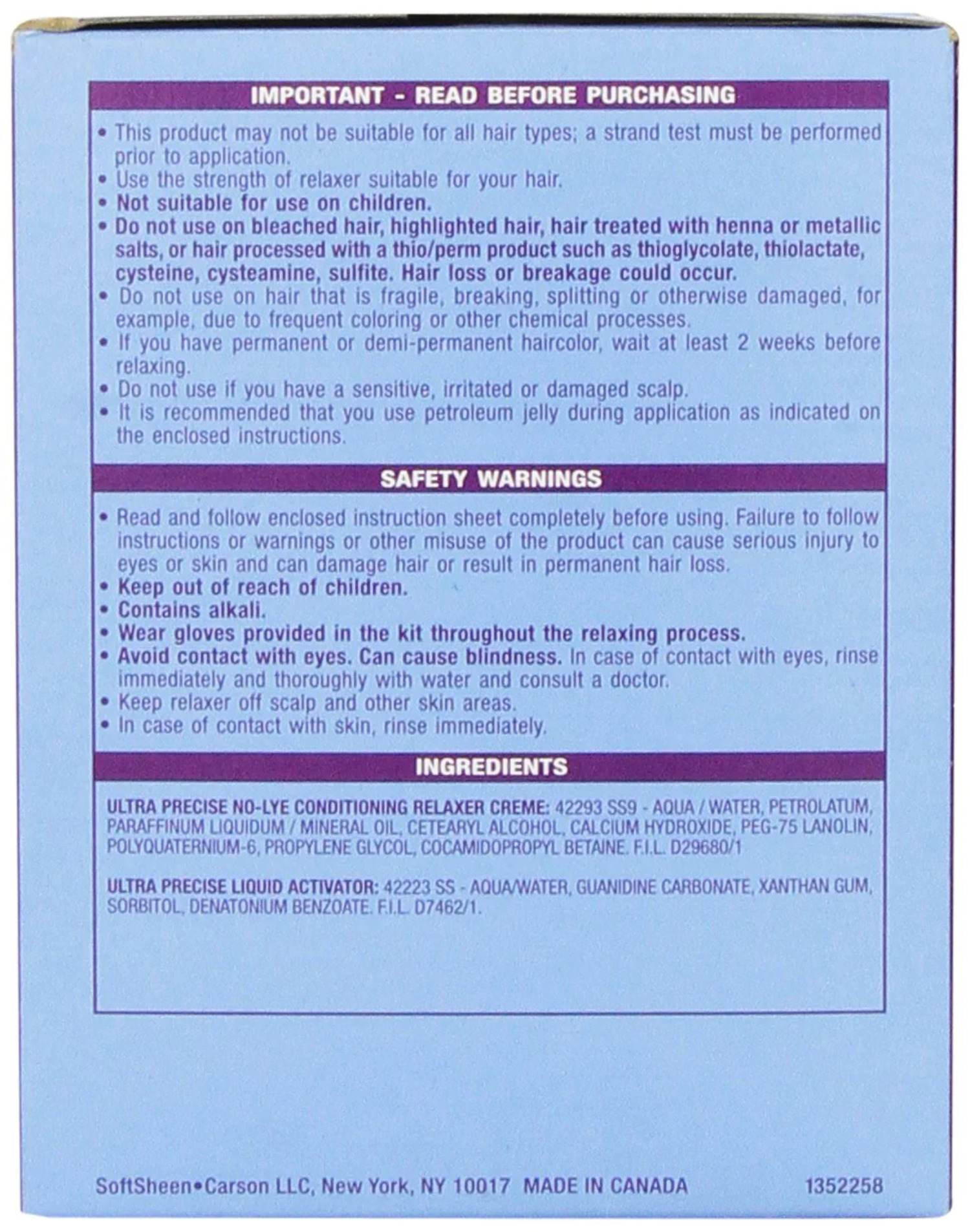 Ultra Precise No-Lye Conditioning Relaxer, Supereme 2 ea