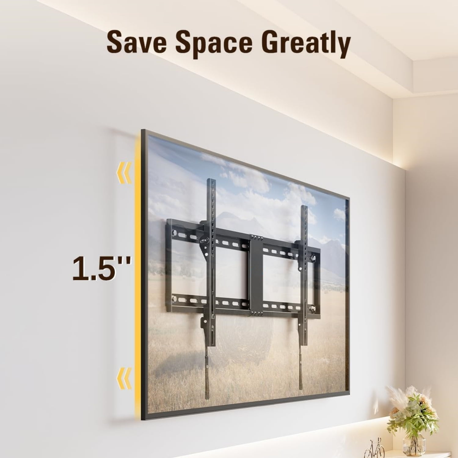 Tilt TV Wall Mount for Most 42-84 inch TV, Universal Tilt TV Mount Wall Bracket with Low Profile Design, Max 800x400mm and 132 LBS, Easy for Centering on 16", 18", 24", 32" Studs