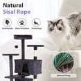 thumbnail image 5 of CL.HPAHKL 54In Large Cat Tree Tall Cat Tower for Indoor Cats, Plush Multi-Level Cat Condo with 2 Soft House Cat Cave Condo with 3 Scratching Posts for Kittens, Light Gray, 5 of 7
