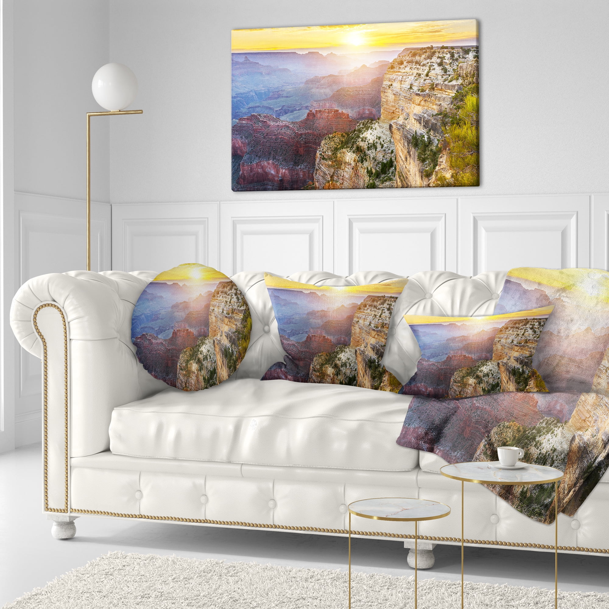 Designart Grand Canyon Landscape - Photography Throw Pillow - 12x20