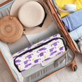 thumbnail image 2 of Hair Tools Storage with Heat Resistant Mat- Purple Cat Pattern Printed Curling Iron Travel Bag/Flat Iron Case for Women, 2 of 8