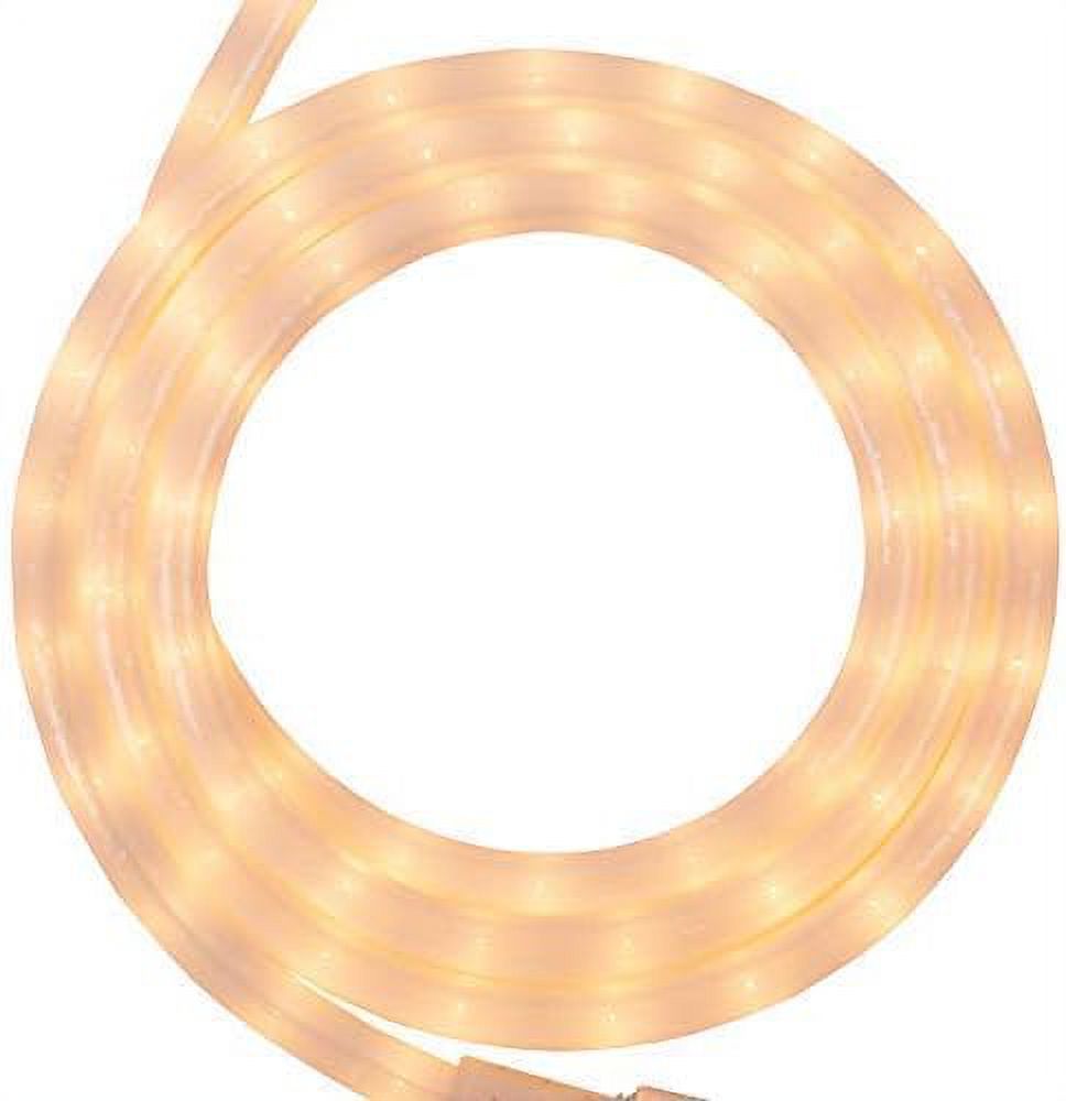 18Ft 216Bulb Incandescent Heavy Duty Rope Light Kit, Connectable 120V