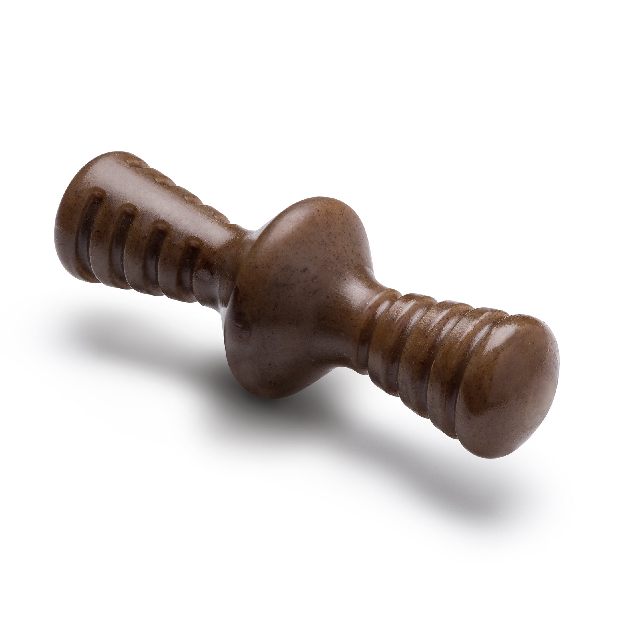 Lumabone Wag-n-Roll Durable Dog Chew Toy Bacon Medium