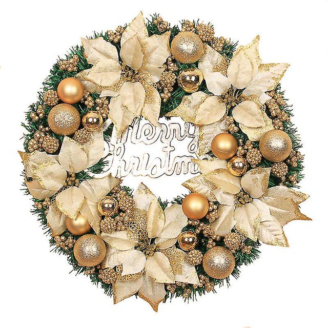 Corona De Navidad Feliz Navidad Puerta Delantera Adorno Pared Para Fiesta
