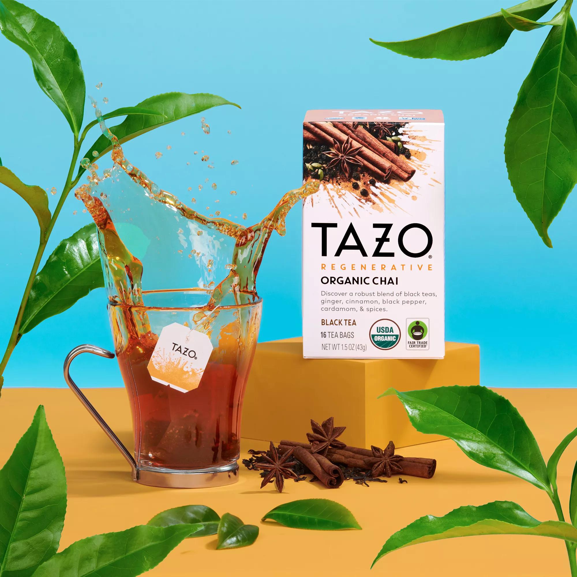 TAZO Regenerative Organic Chai Black Tea Bags, 16 Count (Pack of 6)