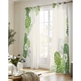 thumbnail image 5 of Tropical Palm Leaves Sheer Curtains 84 Inch Length 2 Panels Set for Living Room/Bedroom, Summer Green Botanical Leaf Plants Kitchen Curtains Grommet Semi-Sheer Curtains Window Treatments 42"x84"x2, 5 of 7
