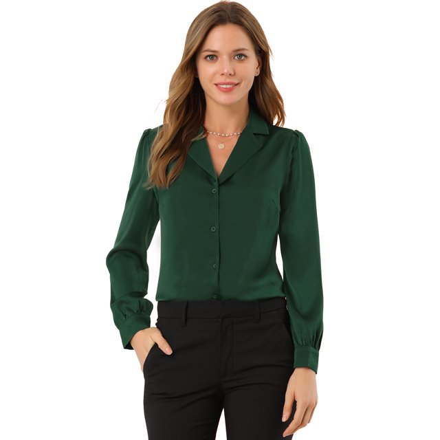 Top de manlarcon cuello camisero y botones pamujer Verde XXL