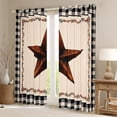 thumbnail image 2 of Manfei Boys Girls Texas Star Black Out Curtains,Geometric Plaid Curtains Pack of 2 (42x63 Each),Western Theme Bedroom Curtains,Microfiber Bedroom Decor, 2 of 6