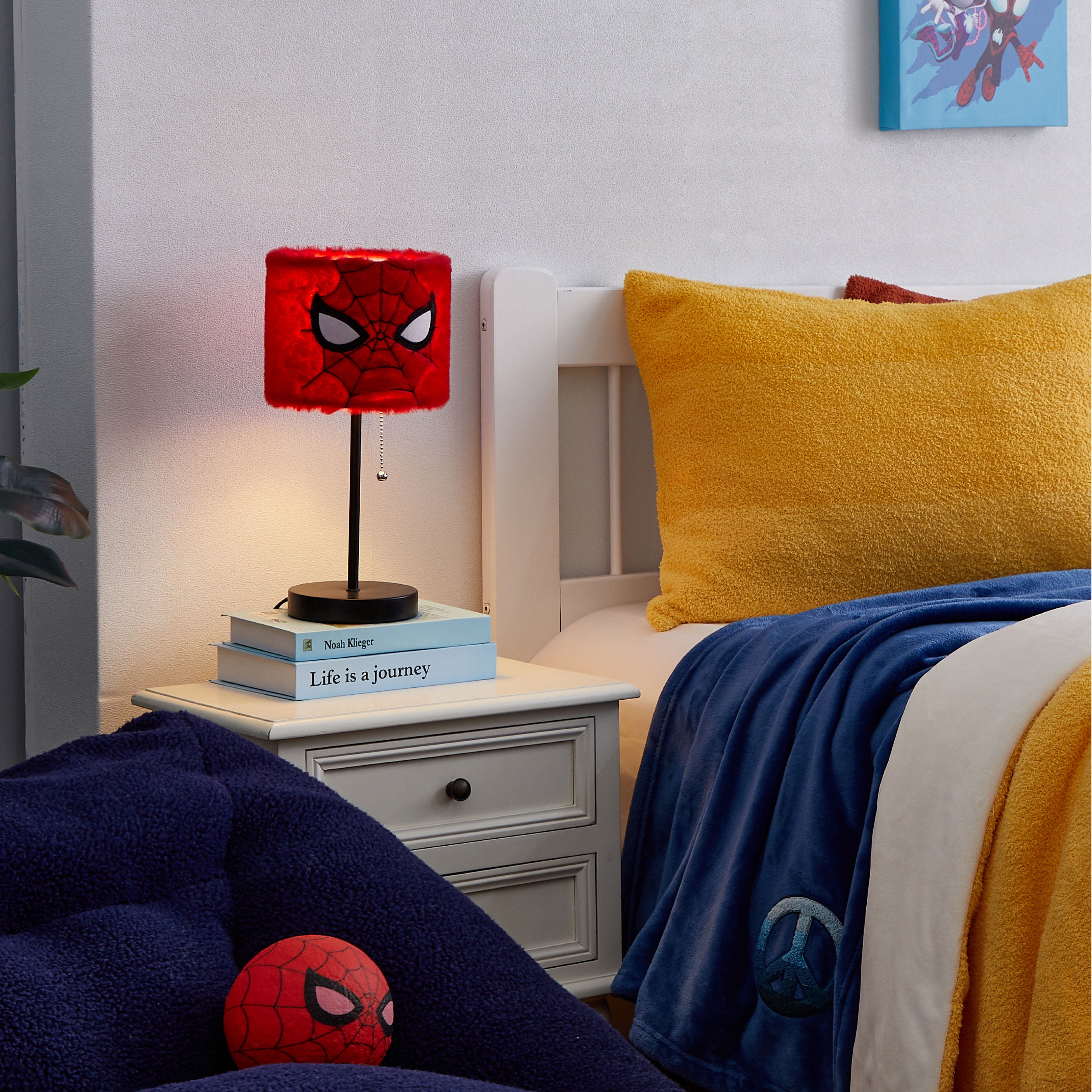 Marvel Spiderman Plush Shade Stick Lamp Red 15