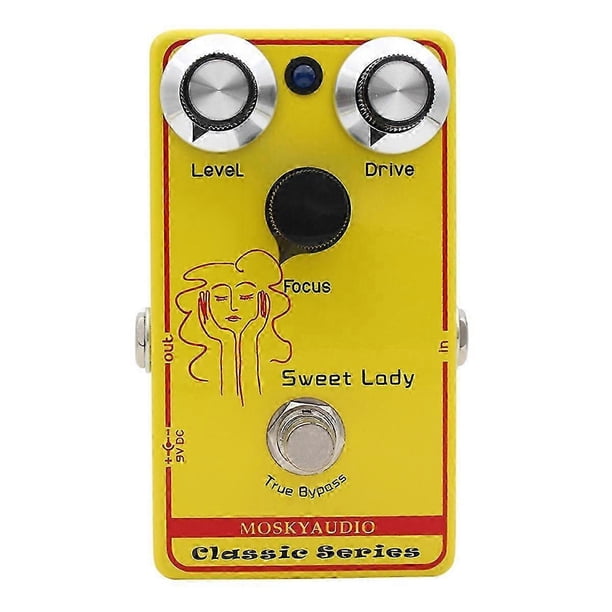 Sweet Lady DISTORTION Overdrive Guitar Effect Pedal for Electric Guitar with Level Drive and Focus