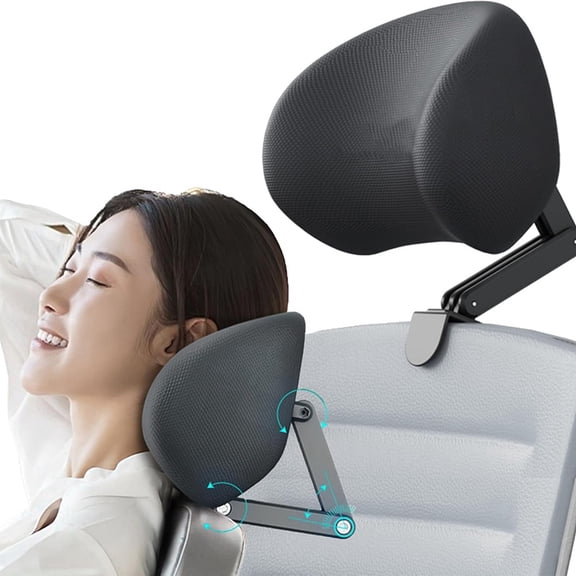 Memory Foam Headrest for Office Chair, Attachable Chair Head Rest, Desk Chair Neck Support, Adjustable Height and Angle