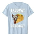 thumbnail image 3 of Men's T Shirts Taco Cat Printed Casual Short Sleeve Graphic Tees Soft Loose Lightweight Fit Comfortable Crew Neck Shirts for Men Light Blue S, 3 of 3
