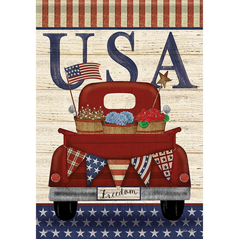 Carson Double Sided Garden Flag - Freedom Truck, Premium Dura Soft