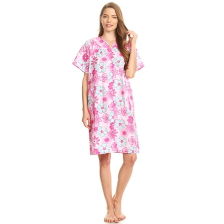 12030 Womens Nightgown Sleepwear Cotton Pajamas - Woman Sleeveless Sleep Dress Nightshirt Pink 3X