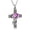Crystal color, variant on Cremation Jewelry Cross Urn Necklaces for Ashes for Women for Men, Retro Cross Keepsake Urn Memorial Necklace Pendant with Heart Shape Crystal