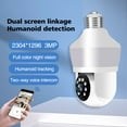 thumbnail image 4 of Cámara de bombilla inalámbrica inteligente WiFi de 3 MP HD con visión nocturna panorámica de 360 °, cámara de monitoreo de seguridad para el hogar a todo color, audio bidireccional con tarjeta 32G, cá, 4 of 9
