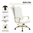 thumbnail image 6 of Benmar High-Back White Leather Office Desk Chair Ergonomic Executive Chair with Adjustable Swivel, Gold Frame with Cushion Support & Silent Wheels for Home Office Workstations, 6 of 10