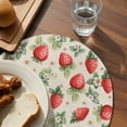 thumbnail image 3 of Red Strawberry Round 13 Inch Placemats Set of 2, Summer Fruits Farmhouse Leaves Floral Retro HeatResistant Non Slip Place Mats for Dining Table, Wipeable Braided Kitchen Table Mats for Housewarming, 3 of 9