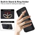 thumbnail image 4 of for Samsung Galaxy A53 5G Wallet Case with Card Holder Women Men, Flip PU Leather Kickstand Shockproof Protective Phone Cover Magnetic Clasp 360 Rotation Ring Stand for Samsung A53 5G, Black, 4 of 7