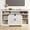 Antique White, variant on May in Color Corner TV Stands for TVs up to 55'', Media Console Table with Adjustable Shelves, Wood Modern Entertainment Center for Living Room Bedroom, Black