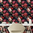 thumbnail image 2 of Ambesonne Dark Floral Peel & Stick Wallpaper for Home, Colorful Notes Peony, 13"x100", Dark Pink and Khaki, 2 of 5