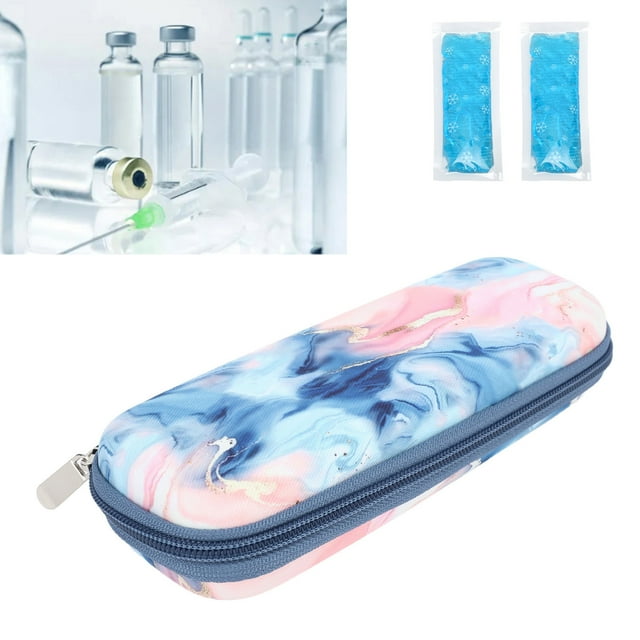 Insulin Cooler Case Portable Medication Cooling Bag with 2 Ice Pack Lightweight, Durable, Efficient Insulation for Travel Outdoor