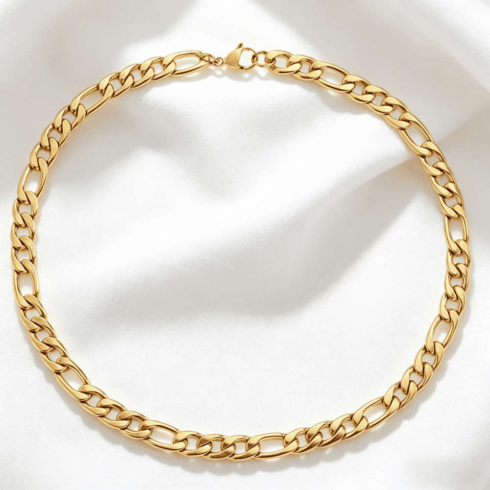 Real 10k Gold Necklace, Real Solid 10k Yellow Gold  Chain, 8mm and 16"