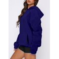 thumbnail image 3 of Sudadera con capucha Onlypuff para mujer, azul marino, poliéster/algodón, 3XL, 3 of 5
