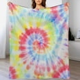 thumbnail image 4 of Colorful Tie-dye Swirl Soft Print Blanket Throw Blankets Warm Cozy Lightweight Couch Blanket Stuff Gifts for Women Mom Teens, 4 of 5