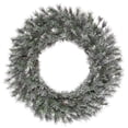 thumbnail image 1 of Vickerman K176624 24 in. Frosted Lacey Green Wreath with 150 Tips Light, 1 of 1