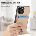 thumbnail image 2 of Allytechgroup Wallet Case for Apple iPhone 16, Cards Holder Kickstand Shockproof Bumper Anti-Scratch Slim Fit Carbon Fiber Texture Phone Case for iPhone 16, Khaki, 2 of 8