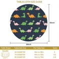 thumbnail image 3 of Dinosaur and Silhouette Navy Blue Round Tablecloth 60"x60", Wrinkle Resistant Wipeable Table Cover for Kitchen Dining Room Picnic Patio and Party, 3 of 6