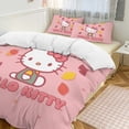 thumbnail image 6 of Hello Kitty Duvet Cover Set 3-Piece Bedding Set Soft Warm And Comfortable Soft Bed Set with 1 Duvet Cover And 2 Pillowcases for Bedroom All Season 90"x90", 6 of 7