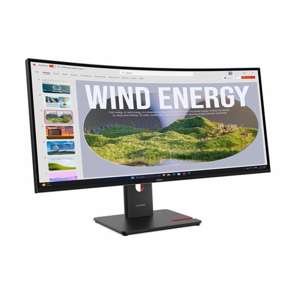 Lenovo ThinkVision T34WD-40 34" Class UW-QHD Curved Screen LED Monitor - 21:9 - Eclipse Black - 34" Viewable - Vertical Alignment (VA) - WLED Backlight - 3440 x 1440 - 16.7 Million Colors - 300 Nit...
