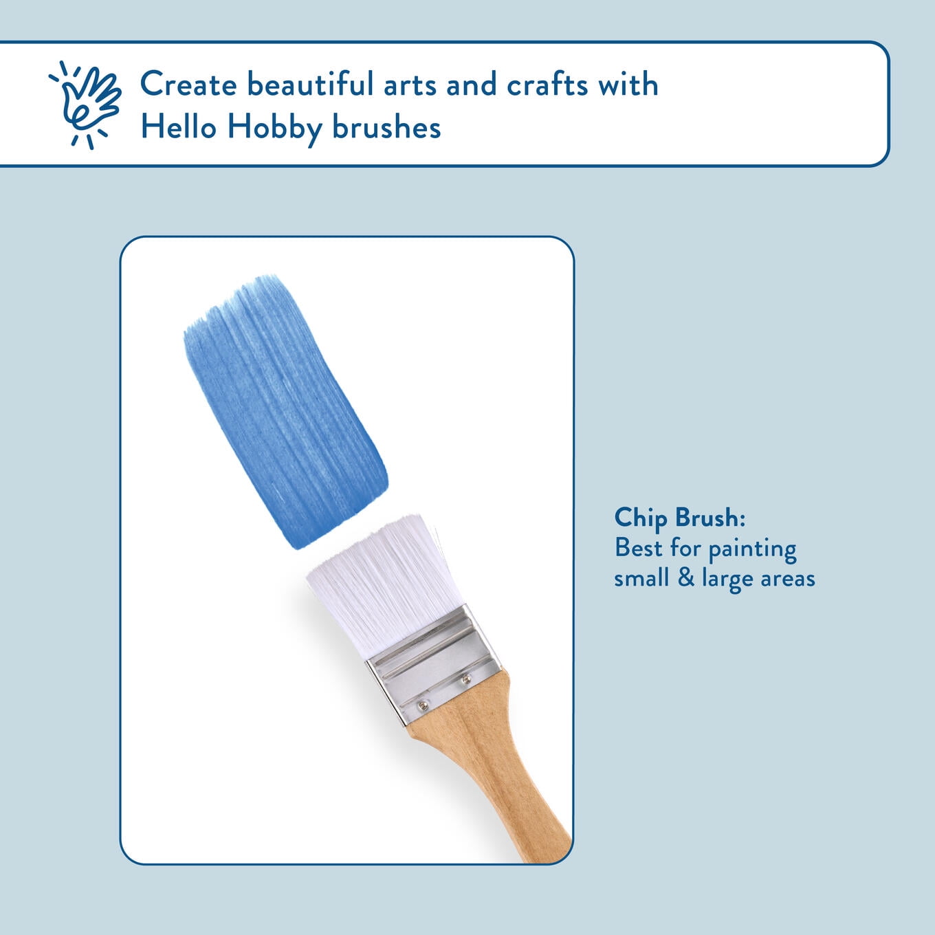 (3 pack) Hello Hobby 3 Piece White Chip Brush Set