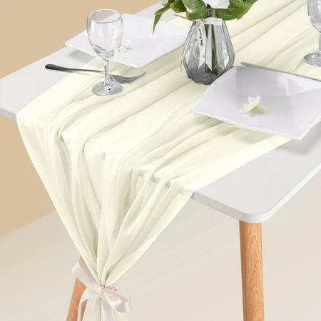 

Home Decor 10ft Chiffon Table Runner 29x120 Inches Dusty Blue For Wedding Baby Girl Bridal Shower Decorations Room Decor