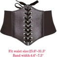 thumbnail image 2 of PIKADINGNIS Women Elastic Wide Band Tied Waspie Corset Waist Cincher Belt,Black, 2 of 5