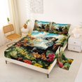 thumbnail image 2 of Homewish Dachshund Bird Bed Sheets,Floral Leaf Full Size Sheets,Green,4pcs,1 Flat Sheet, 1 Fitted Sheet and 2 Pillowcases, 2 of 6