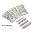 thumbnail image 4 of Ruvince 180pcs Kids Learning Play Money and Coin Set Educational Prop Money to Build Kids Math Counting Skills Ages 5 and up, 4 of 6